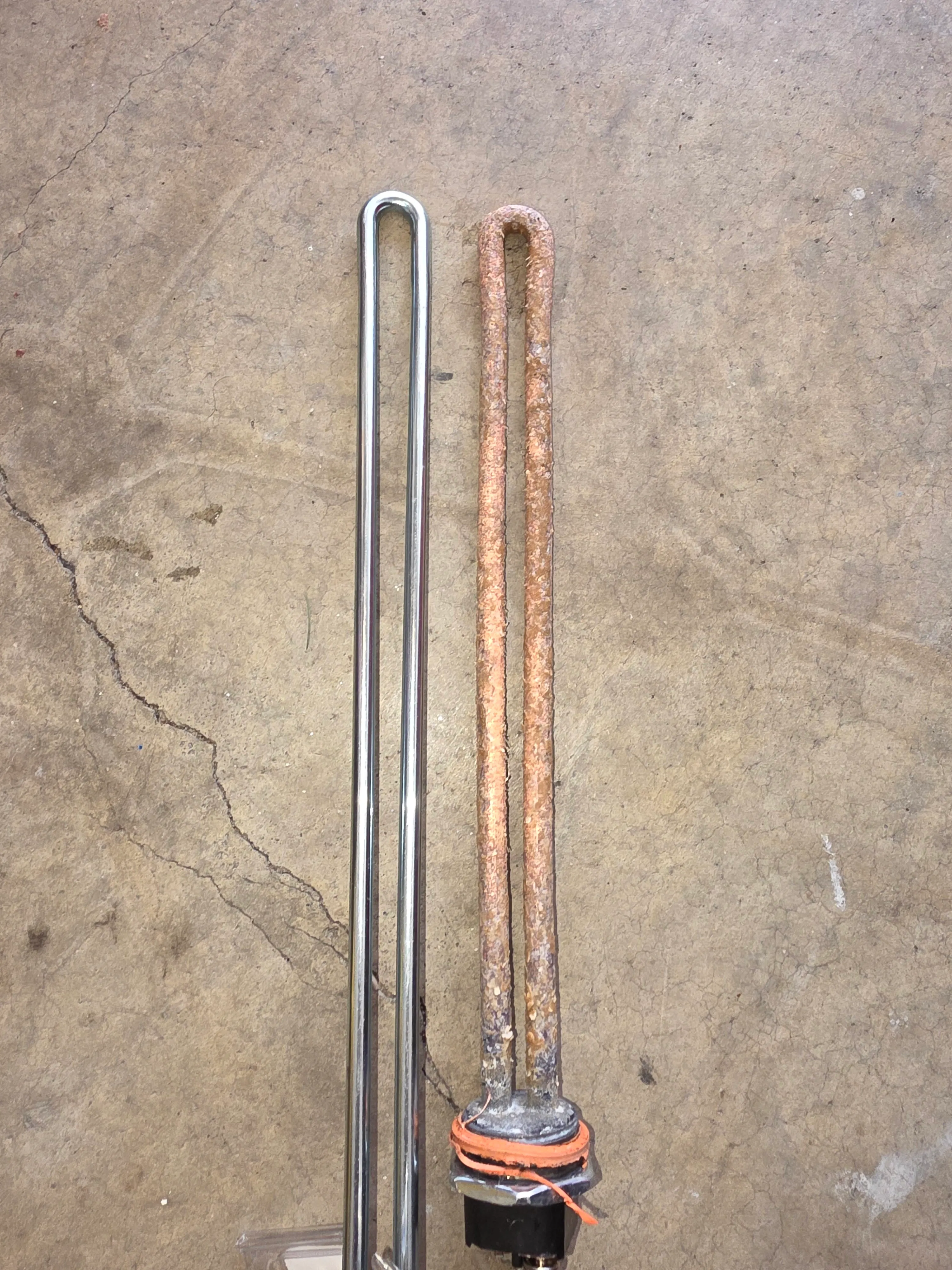 Comparison of corroded pipe versus newly replaced pipe
