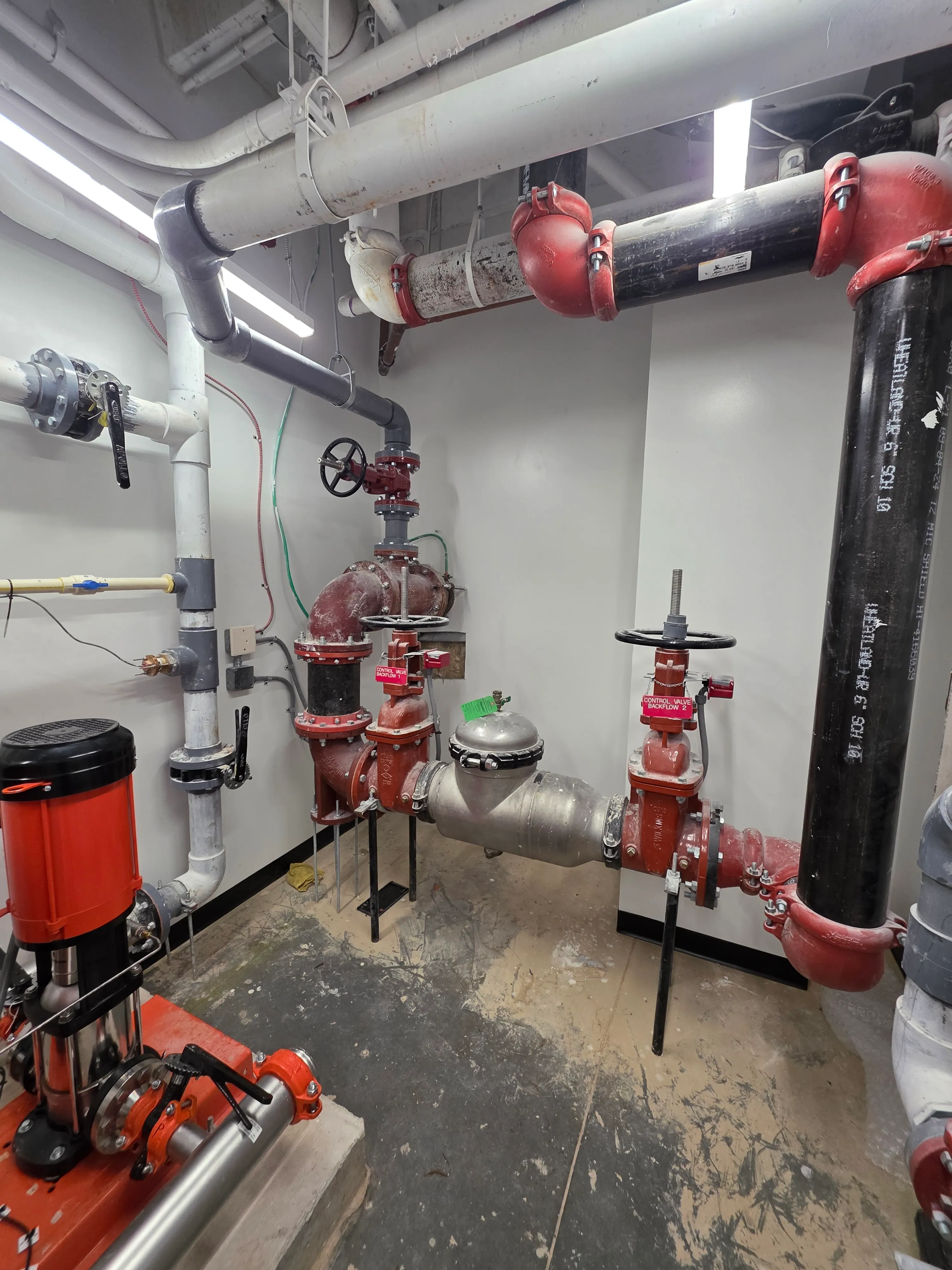 Newly installed residential pipe system